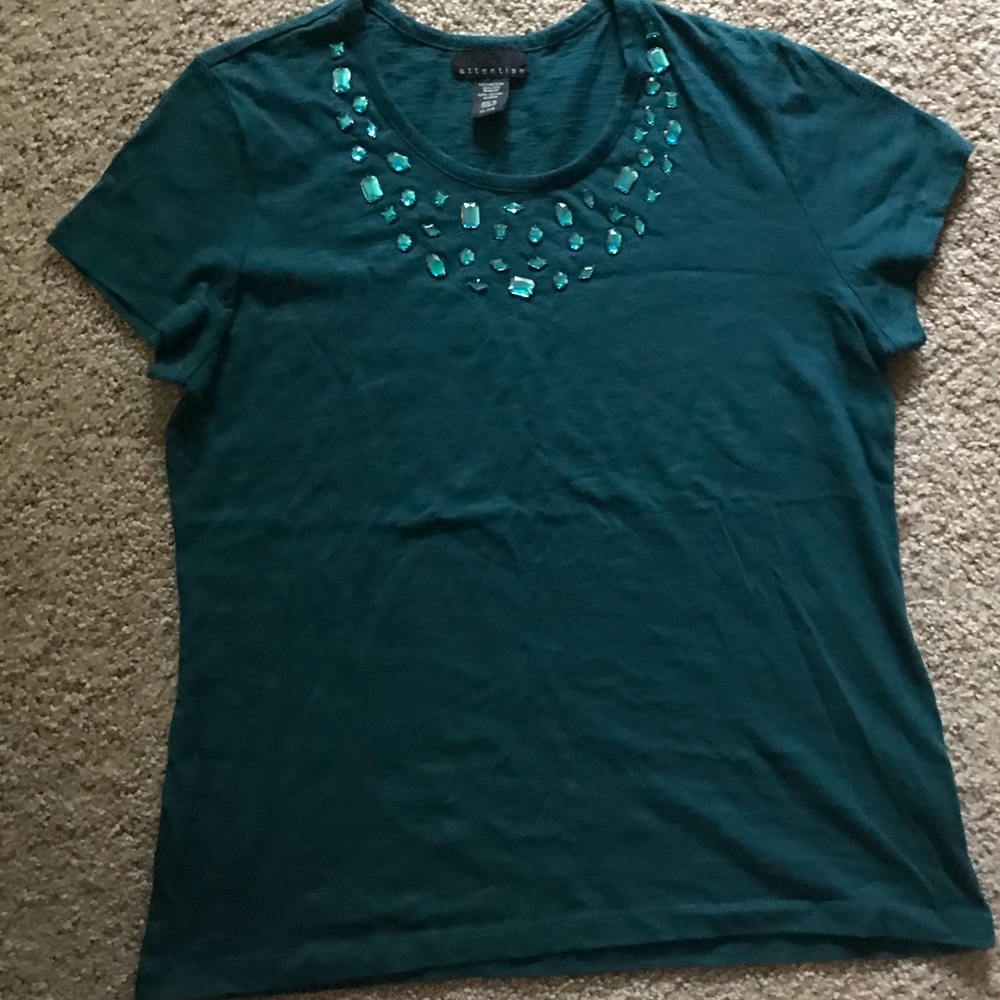 Jeweled Neckline Tee